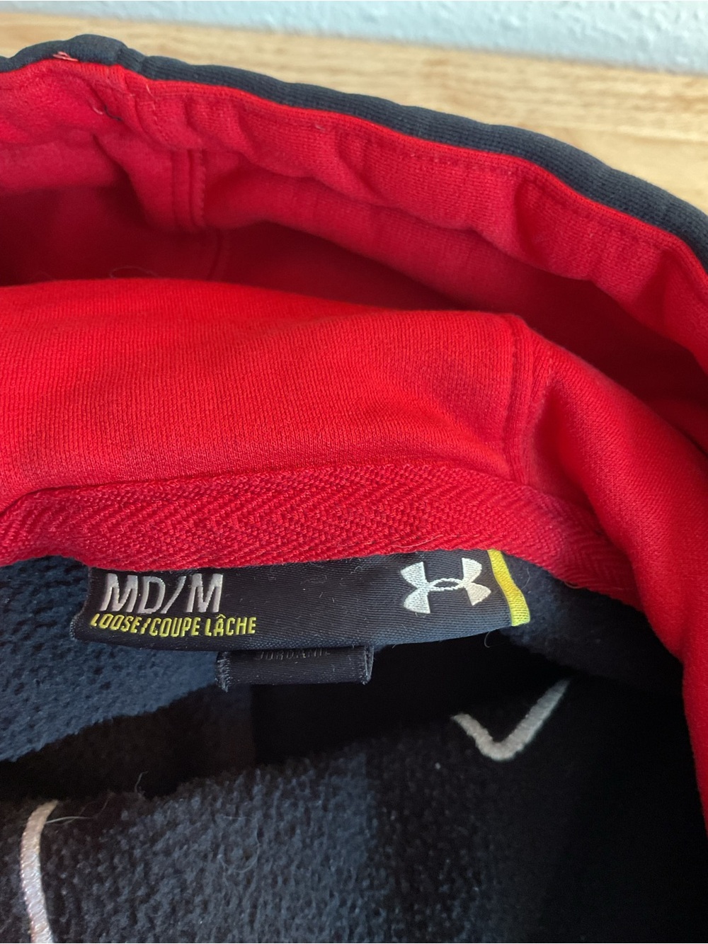 Under Armour Black and Red Pullover Hoodie - Picture 3 of 4